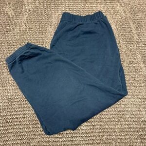 GAP Unisex Sweatpants XXL Teal Blue Fleece Elastic Waist Cuffed Relaxed Fit